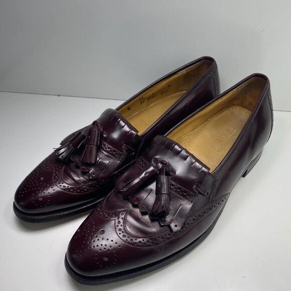 Johnston & Murphy Optima Dress Shoes Loafers Kiltie Tassel Burgundy Size 10B - Picture 9 of 9